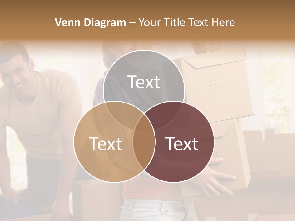 A Man And A Woman Carrying Boxes In A Room PowerPoint Template