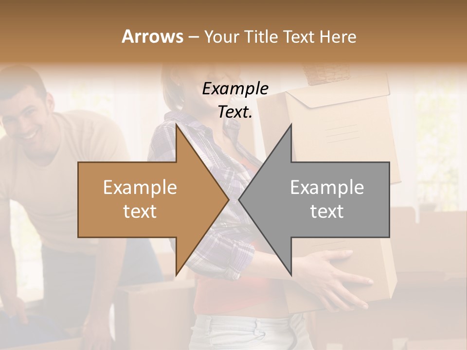 A Man And A Woman Carrying Boxes In A Room PowerPoint Template