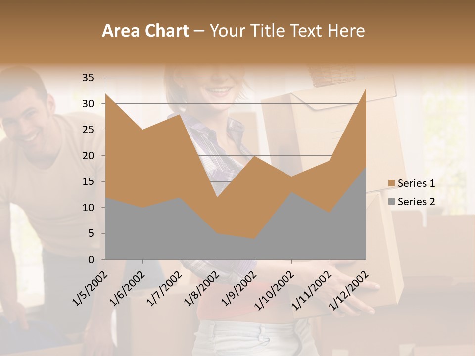 A Man And A Woman Carrying Boxes In A Room PowerPoint Template
