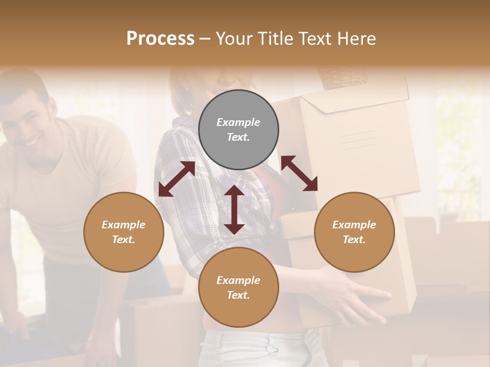 A Man And A Woman Carrying Boxes In A Room PowerPoint Template