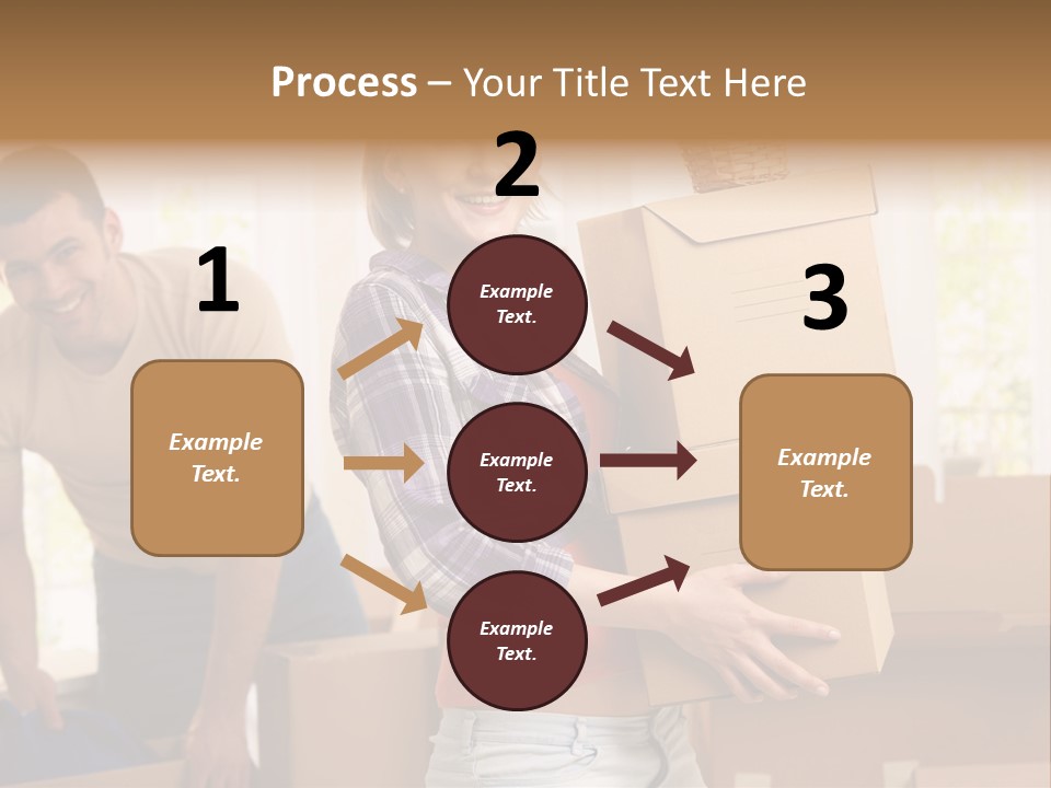 A Man And A Woman Carrying Boxes In A Room PowerPoint Template