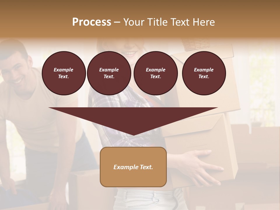 A Man And A Woman Carrying Boxes In A Room PowerPoint Template