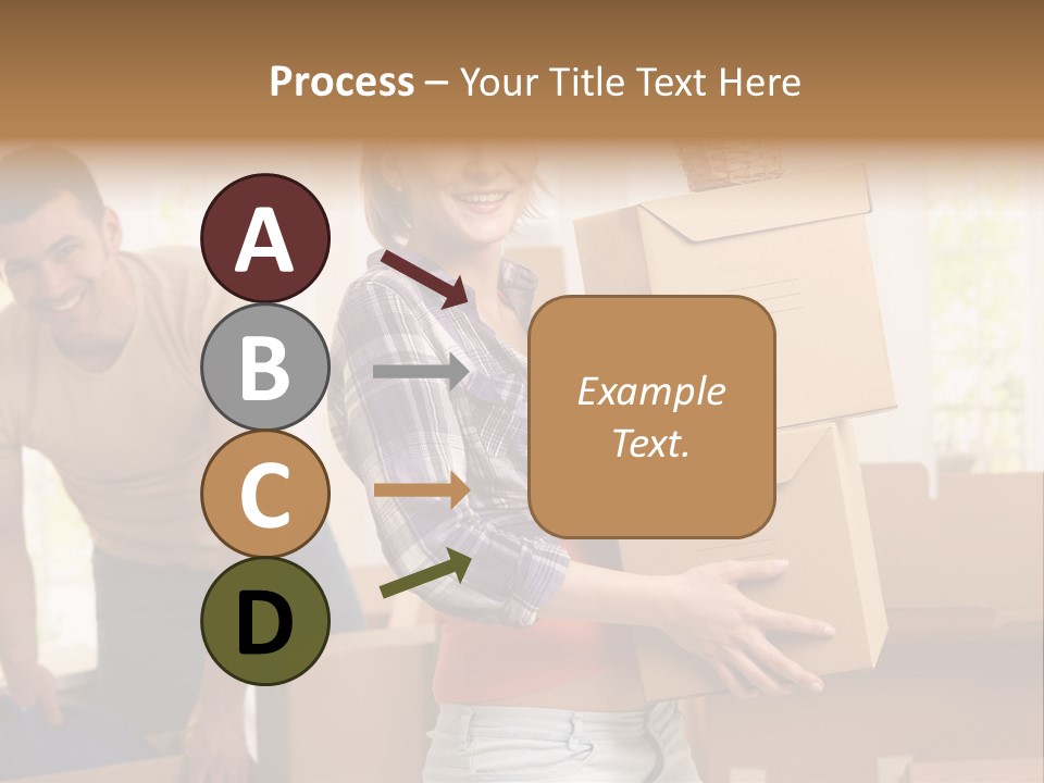 A Man And A Woman Carrying Boxes In A Room PowerPoint Template