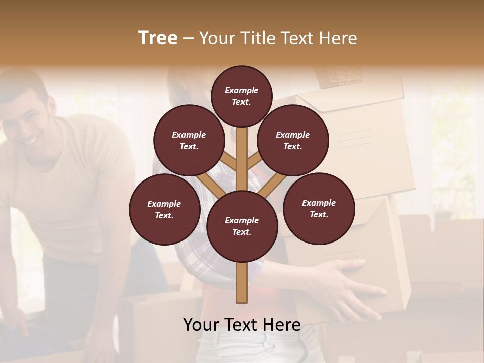 A Man And A Woman Carrying Boxes In A Room PowerPoint Template