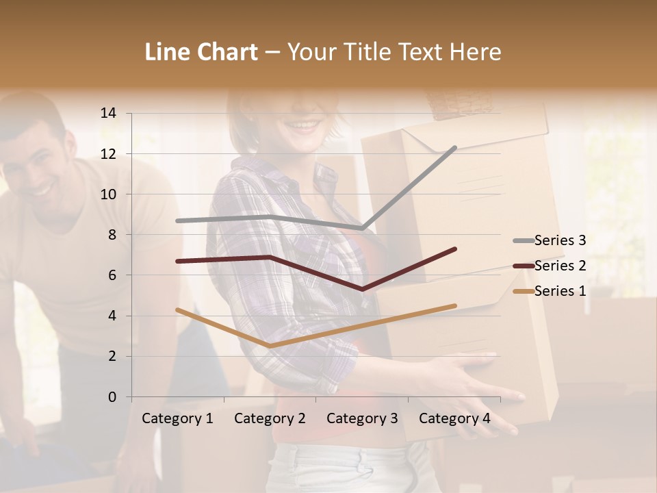 A Man And A Woman Carrying Boxes In A Room PowerPoint Template