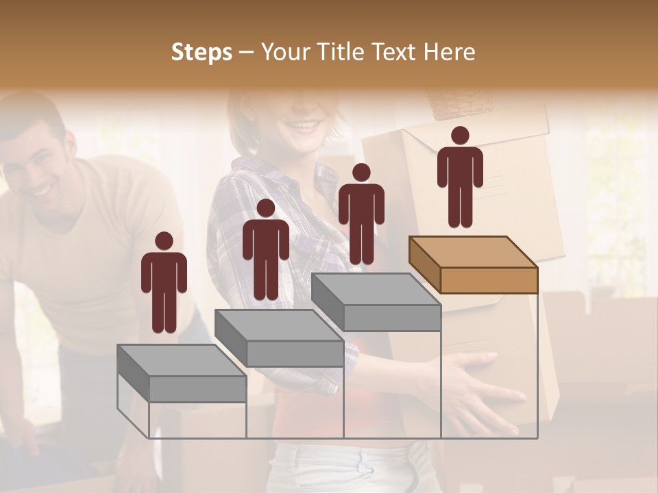 A Man And A Woman Carrying Boxes In A Room PowerPoint Template