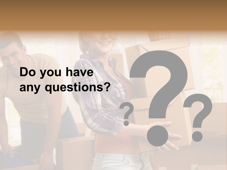 A Man And A Woman Carrying Boxes In A Room PowerPoint Template