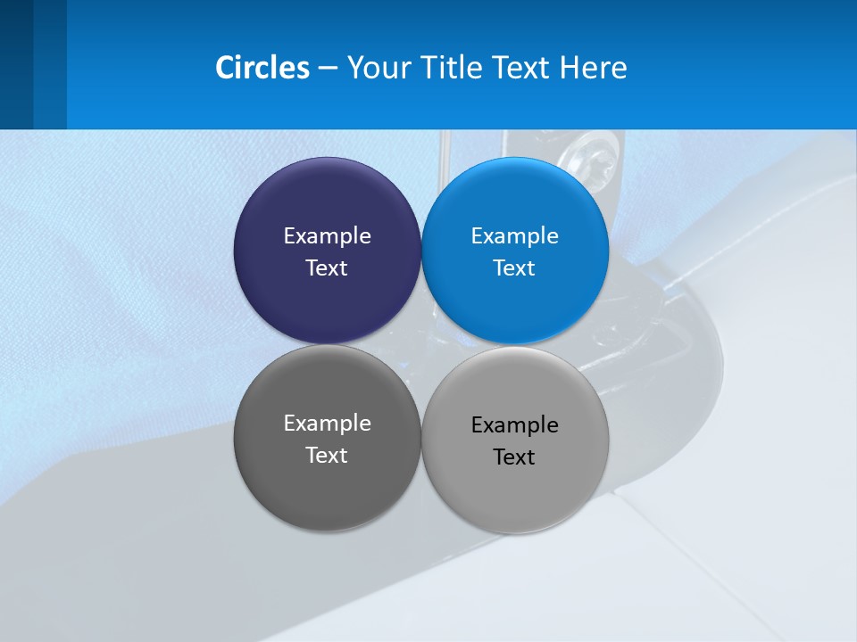 A Close Up Of A Sewing Machine With A Blue Cover PowerPoint Template