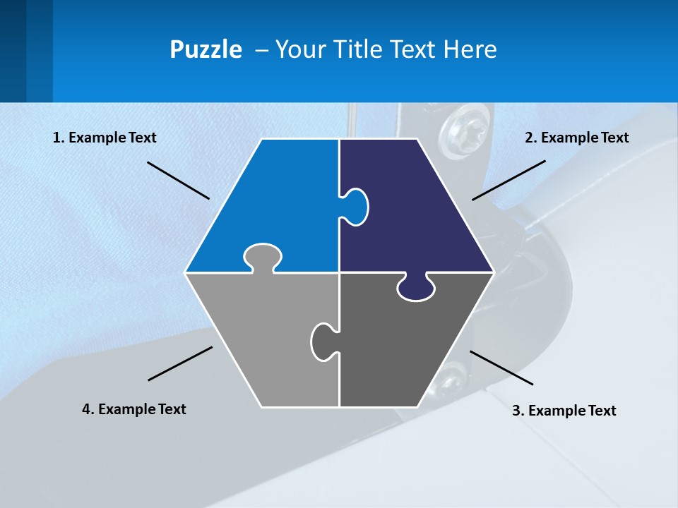 A Close Up Of A Sewing Machine With A Blue Cover PowerPoint Template