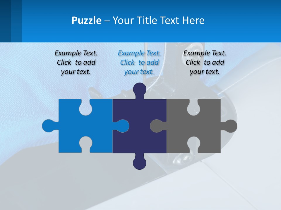 A Close Up Of A Sewing Machine With A Blue Cover PowerPoint Template