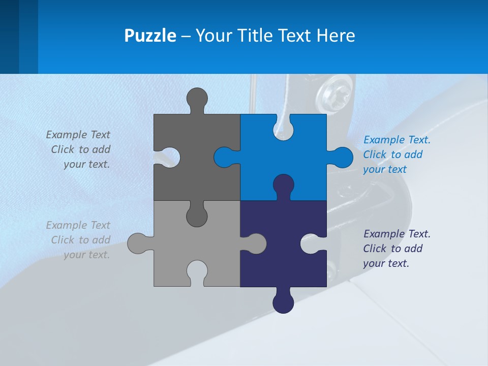 A Close Up Of A Sewing Machine With A Blue Cover PowerPoint Template
