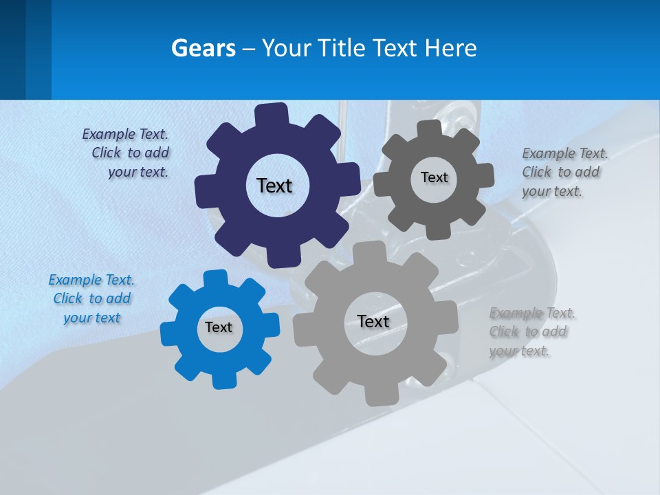 A Close Up Of A Sewing Machine With A Blue Cover PowerPoint Template