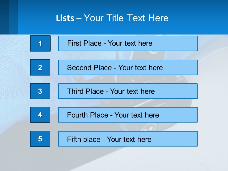 A Close Up Of A Sewing Machine With A Blue Cover PowerPoint Template
