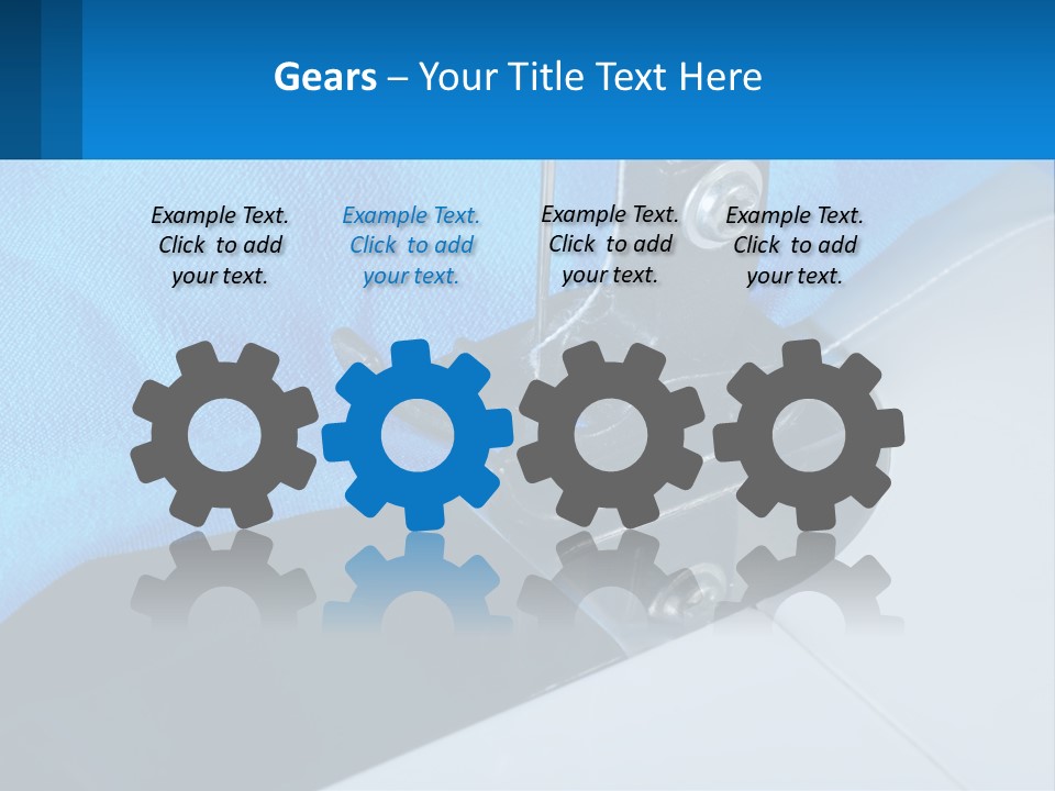 A Close Up Of A Sewing Machine With A Blue Cover PowerPoint Template