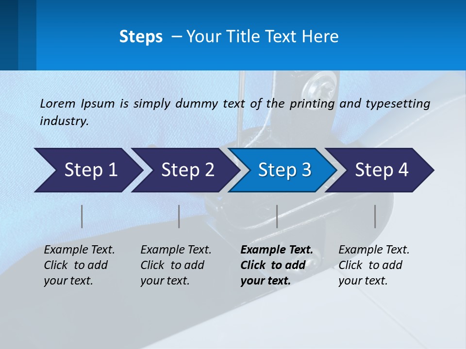 A Close Up Of A Sewing Machine With A Blue Cover PowerPoint Template