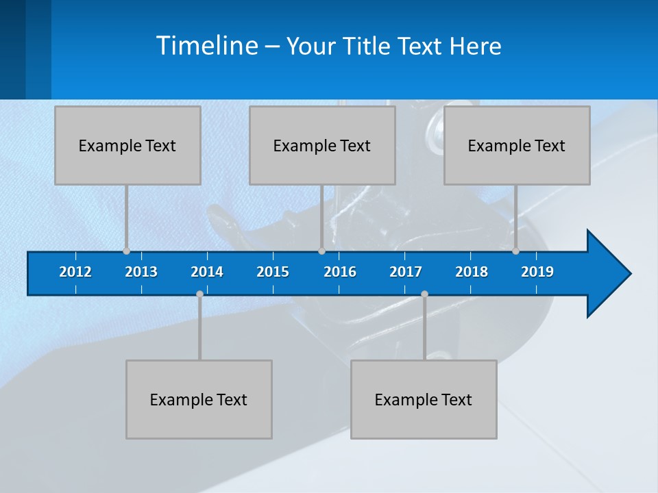 A Close Up Of A Sewing Machine With A Blue Cover PowerPoint Template