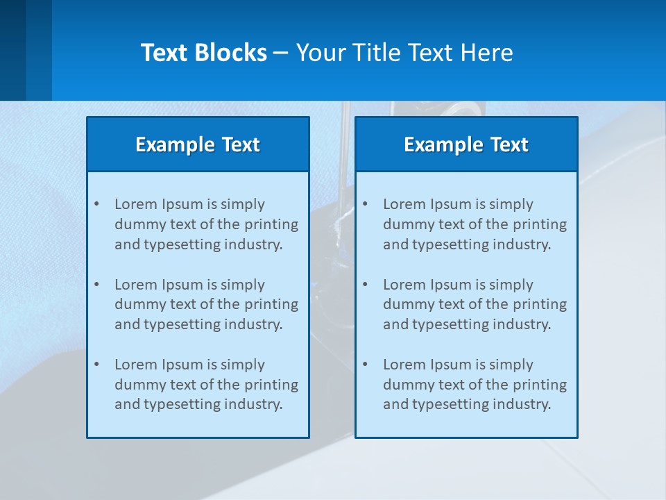 A Close Up Of A Sewing Machine With A Blue Cover PowerPoint Template