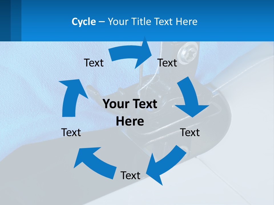 A Close Up Of A Sewing Machine With A Blue Cover PowerPoint Template