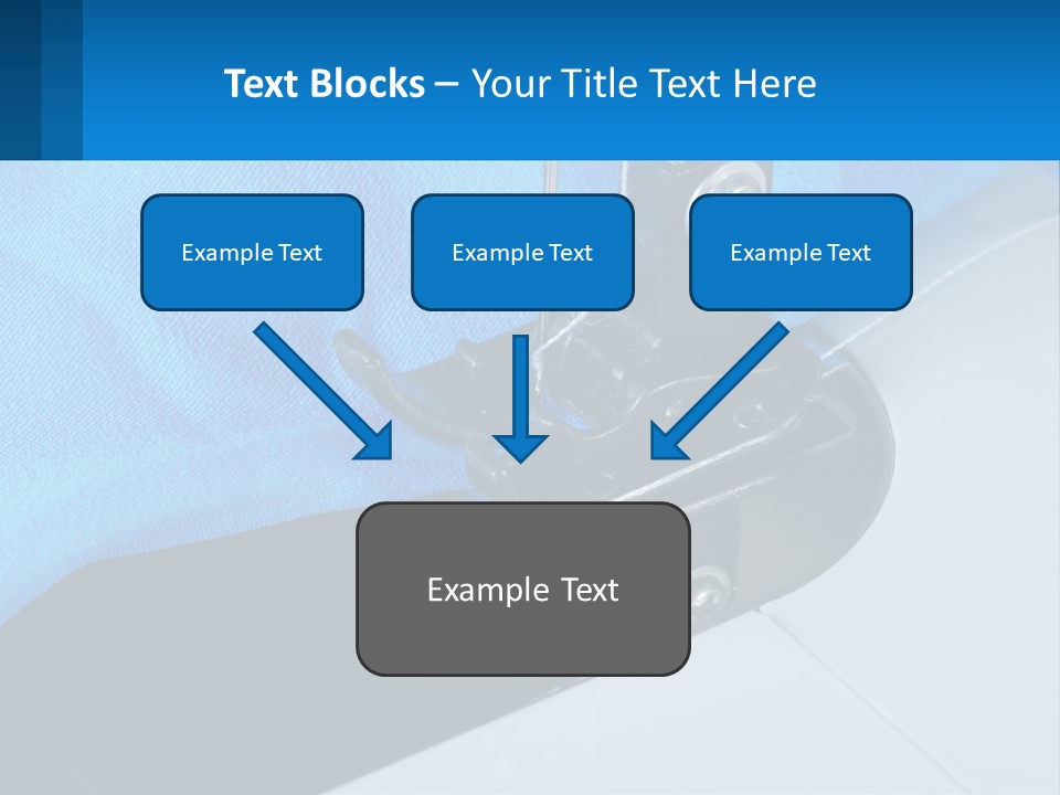 A Close Up Of A Sewing Machine With A Blue Cover PowerPoint Template