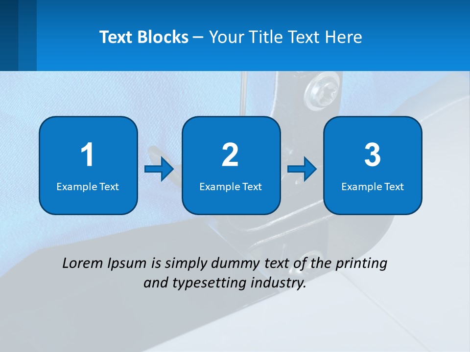 A Close Up Of A Sewing Machine With A Blue Cover PowerPoint Template