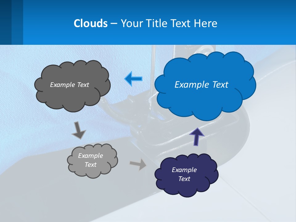 A Close Up Of A Sewing Machine With A Blue Cover PowerPoint Template
