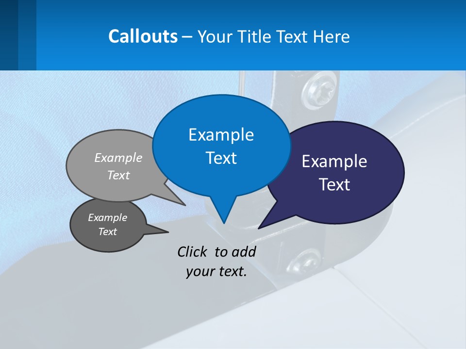 A Close Up Of A Sewing Machine With A Blue Cover PowerPoint Template