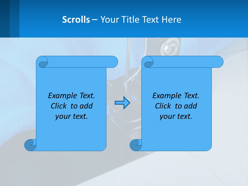 A Close Up Of A Sewing Machine With A Blue Cover PowerPoint Template