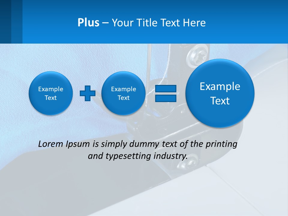 A Close Up Of A Sewing Machine With A Blue Cover PowerPoint Template