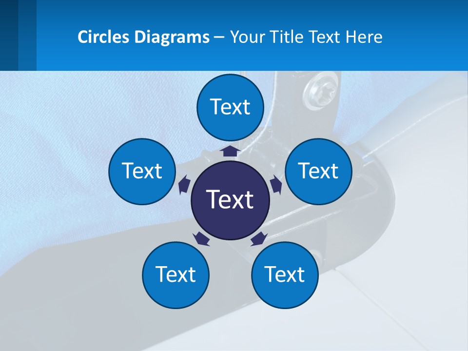 A Close Up Of A Sewing Machine With A Blue Cover PowerPoint Template