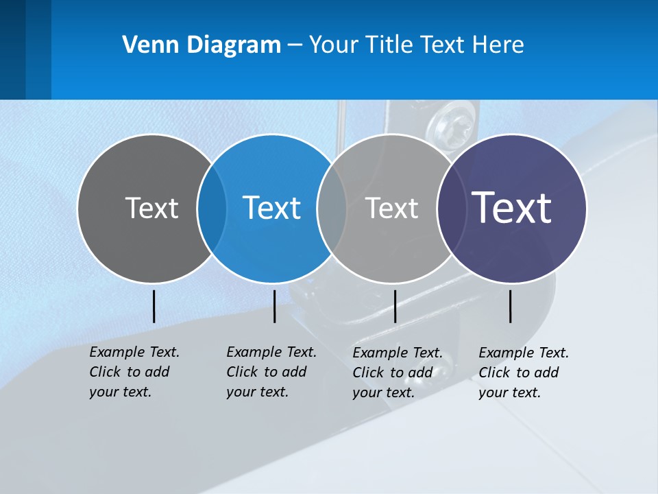 A Close Up Of A Sewing Machine With A Blue Cover PowerPoint Template