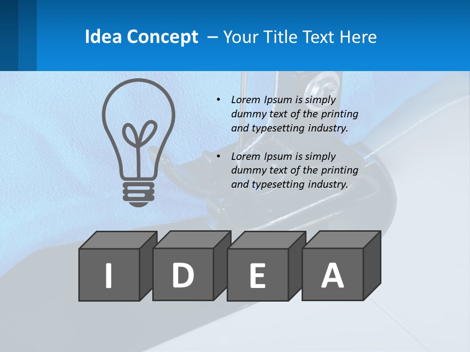 A Close Up Of A Sewing Machine With A Blue Cover PowerPoint Template