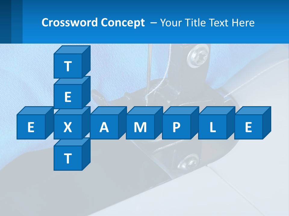 A Close Up Of A Sewing Machine With A Blue Cover PowerPoint Template