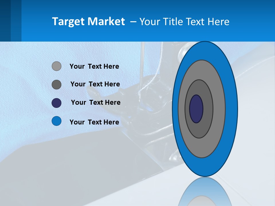 A Close Up Of A Sewing Machine With A Blue Cover PowerPoint Template