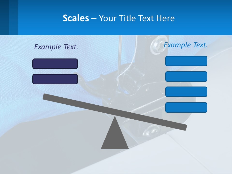A Close Up Of A Sewing Machine With A Blue Cover PowerPoint Template