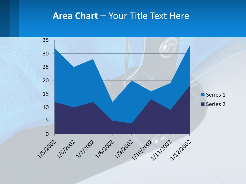 A Close Up Of A Sewing Machine With A Blue Cover PowerPoint Template