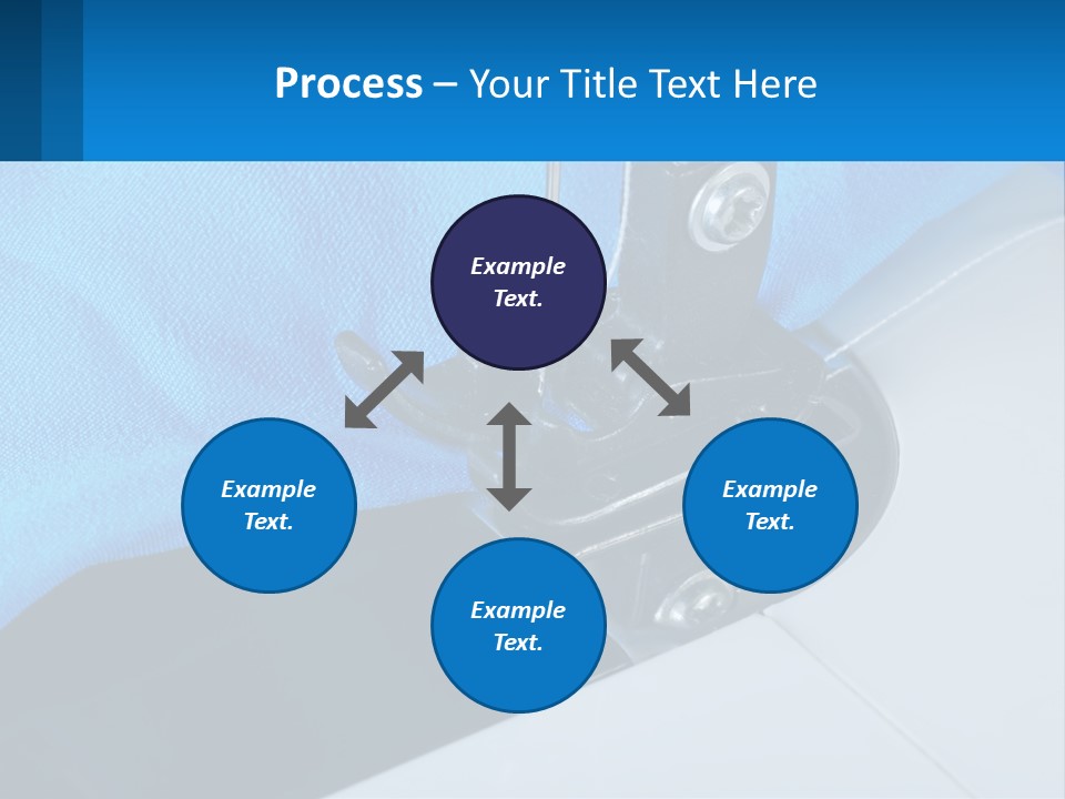 A Close Up Of A Sewing Machine With A Blue Cover PowerPoint Template