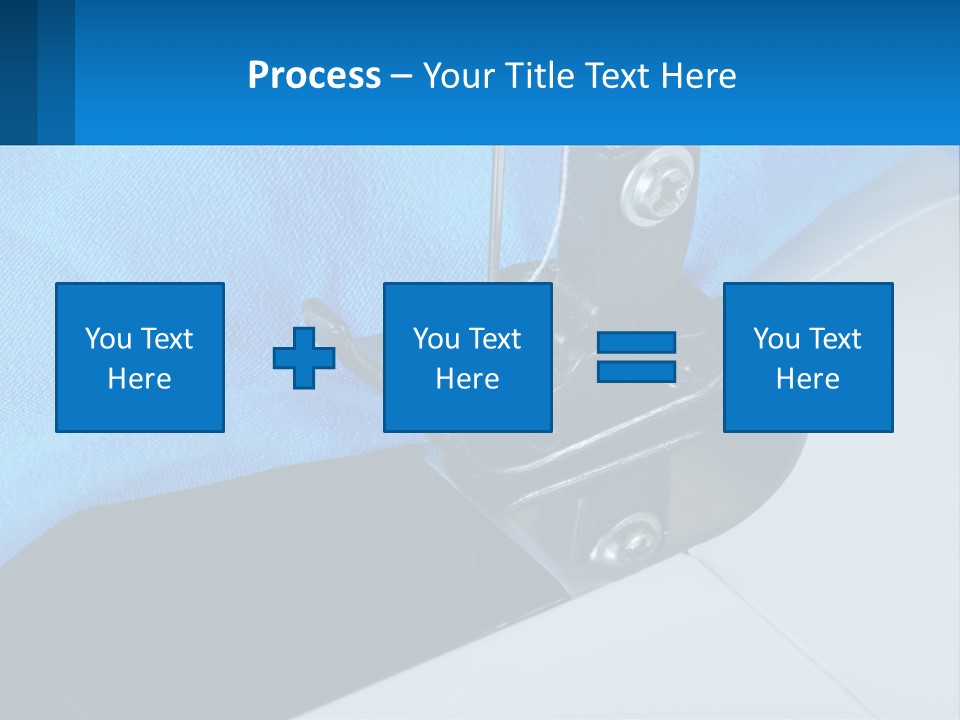 A Close Up Of A Sewing Machine With A Blue Cover PowerPoint Template
