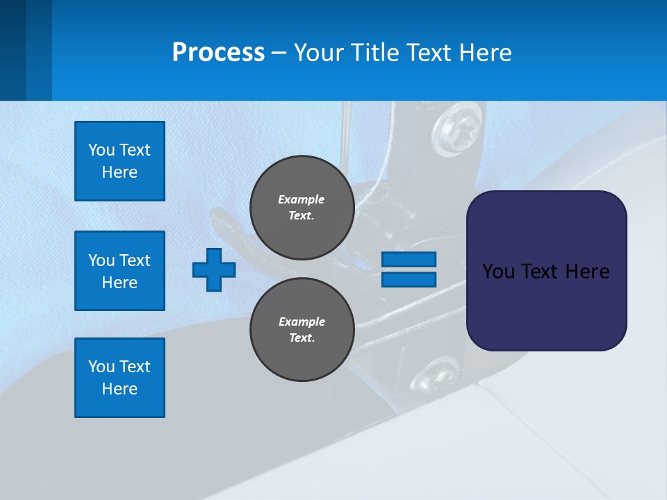 A Close Up Of A Sewing Machine With A Blue Cover PowerPoint Template
