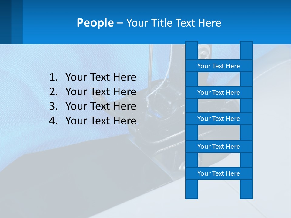 A Close Up Of A Sewing Machine With A Blue Cover PowerPoint Template