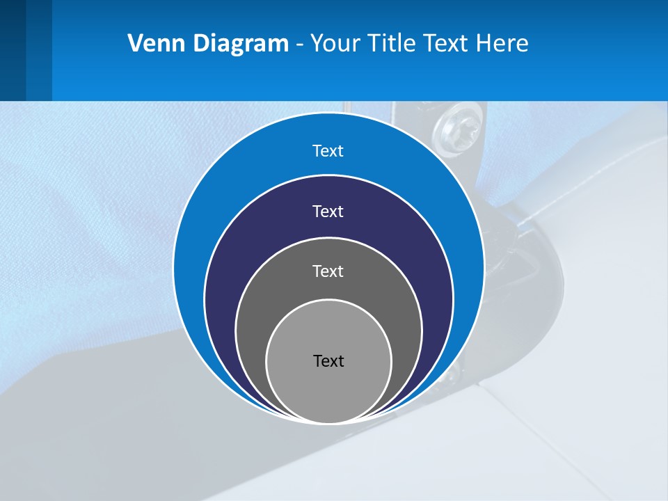 A Close Up Of A Sewing Machine With A Blue Cover PowerPoint Template