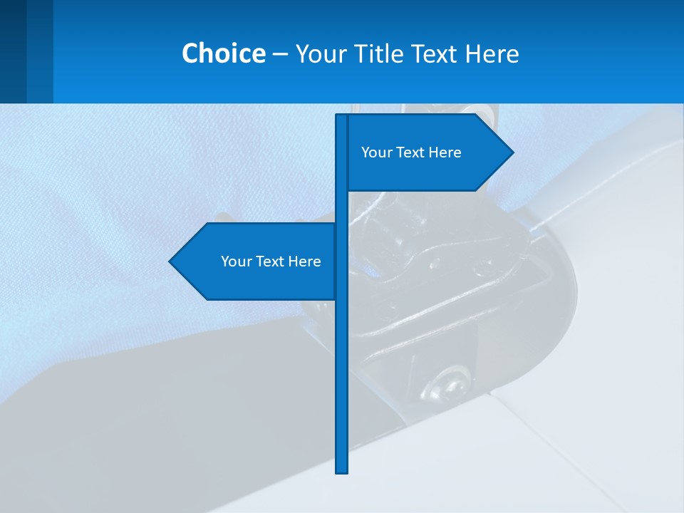 A Close Up Of A Sewing Machine With A Blue Cover PowerPoint Template
