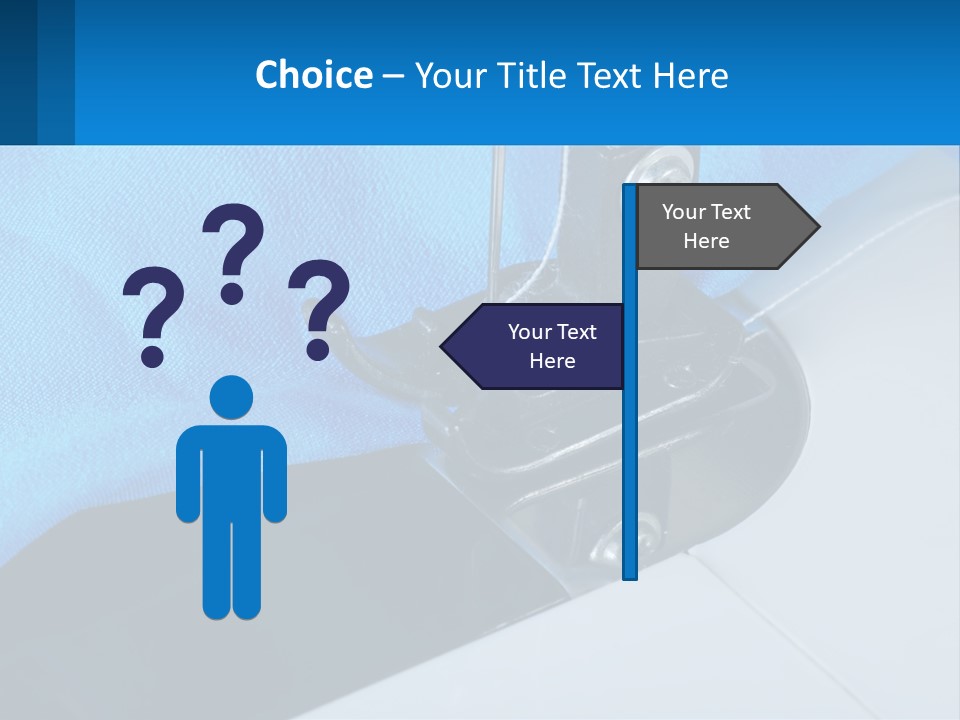 A Close Up Of A Sewing Machine With A Blue Cover PowerPoint Template