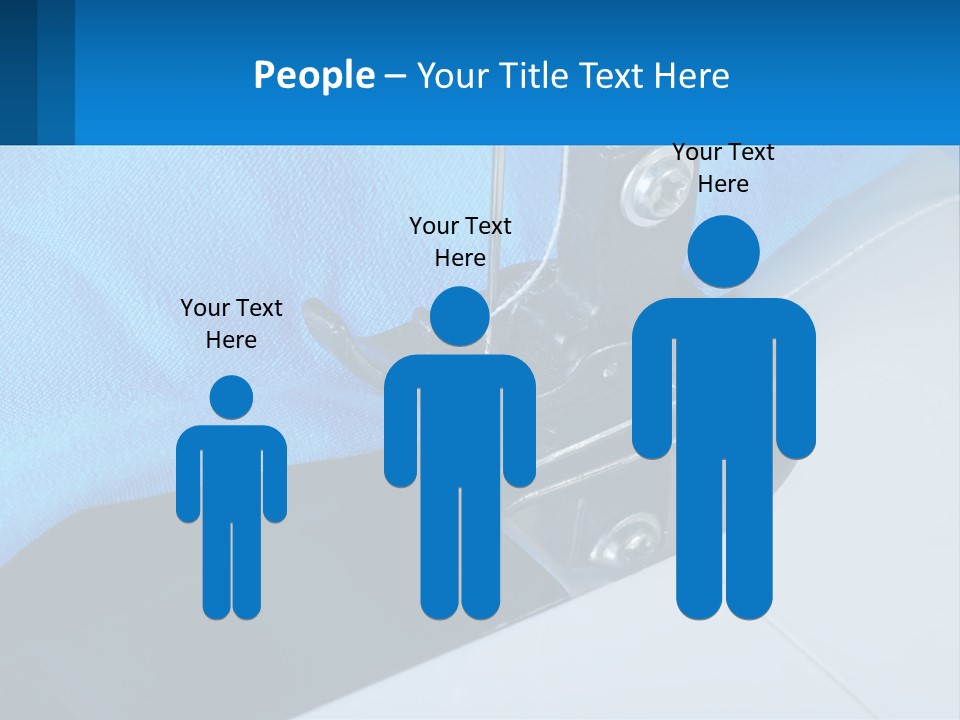 A Close Up Of A Sewing Machine With A Blue Cover PowerPoint Template