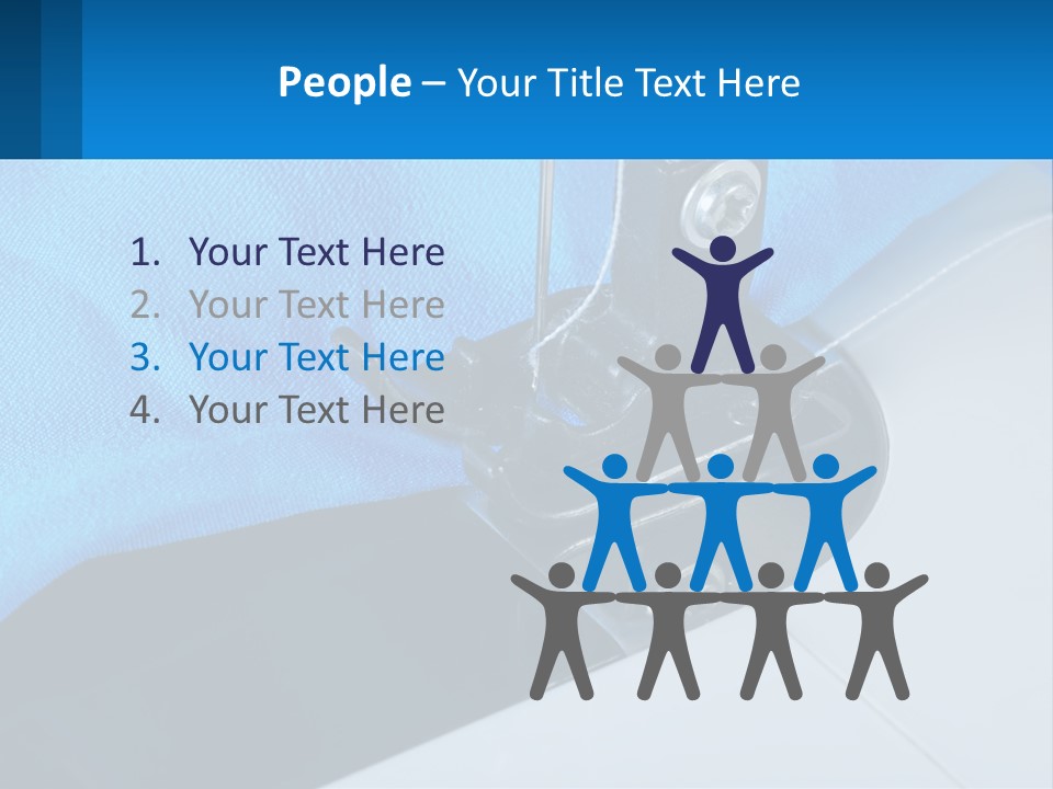 A Close Up Of A Sewing Machine With A Blue Cover PowerPoint Template