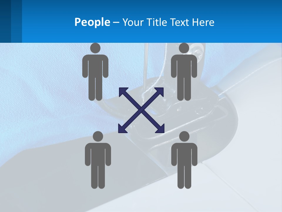 A Close Up Of A Sewing Machine With A Blue Cover PowerPoint Template