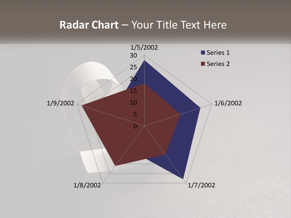 A White Paper Ring With The Letter B On It PowerPoint Template