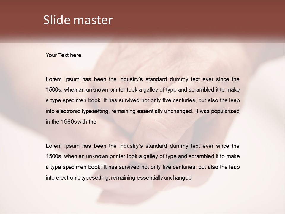 An Elderly Person Holding The Hand Of A Younger Person PowerPoint Template