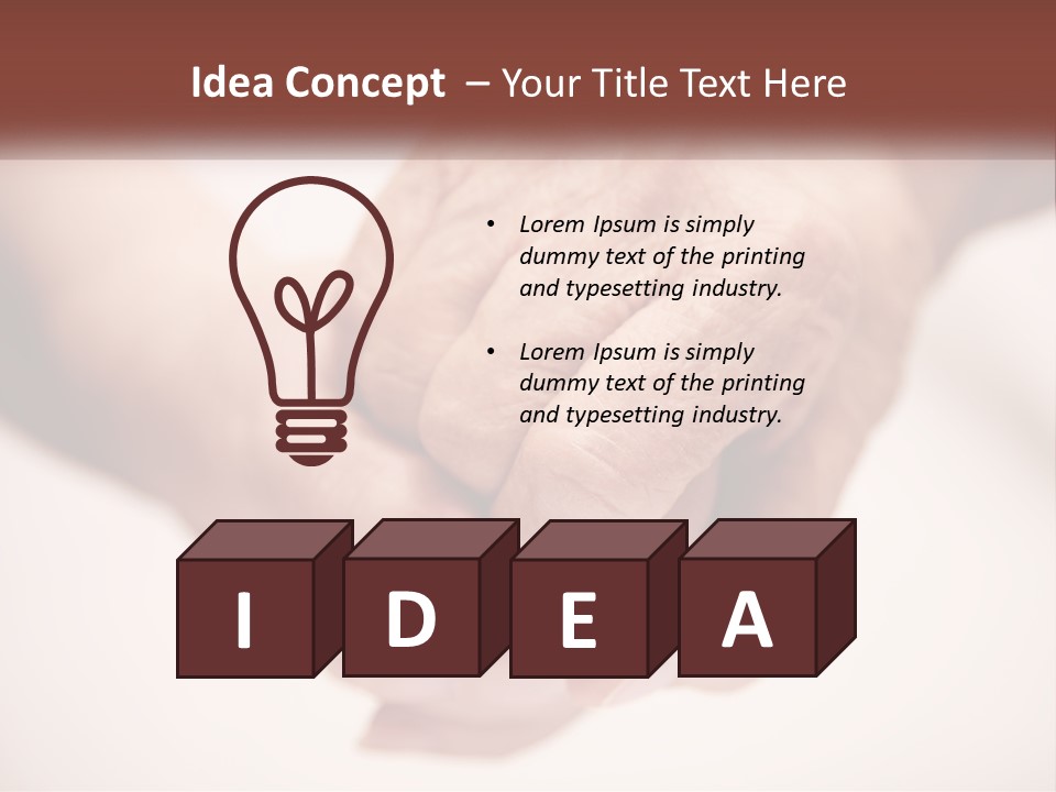 An Elderly Person Holding The Hand Of A Younger Person PowerPoint Template