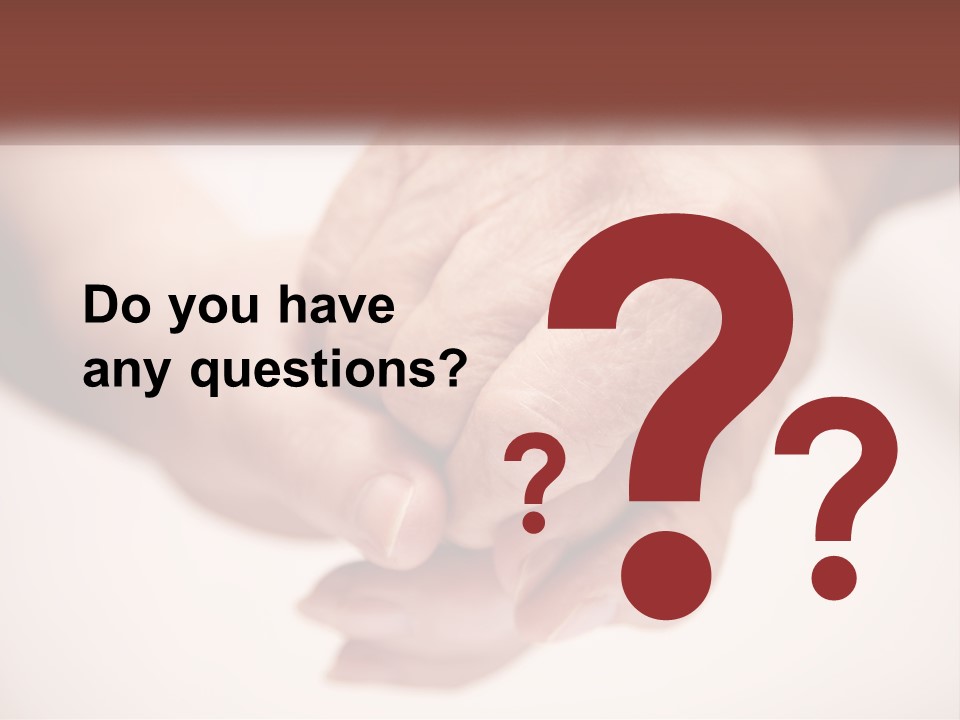 An Elderly Person Holding The Hand Of A Younger Person PowerPoint Template