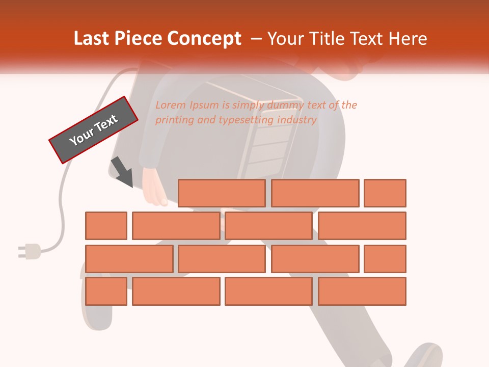 A Cartoon Man Running With A Computer On His Back PowerPoint Template